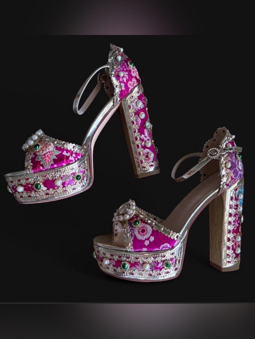 Azalea Wang Cici Embellished Platform Heels | NEW in box